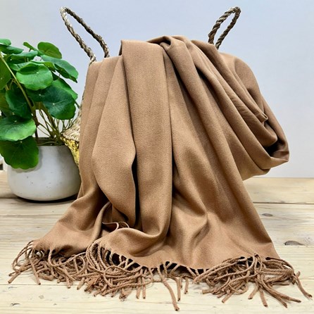 Super Soft Plain Pashmina Style Scarf in Mocha Mousse Pashmina Scarf Headscarf Wrap Wedding Accessories Super Soft Bridesmaid Shawl Brown