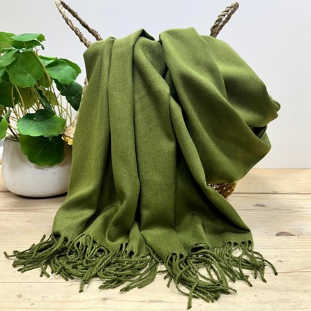 Super Soft Plain Pashmina Style Scarf in Olive Green Pashmina Scarf Headscarf Wrap Wedding Accessories Super Soft Bridesmaid Shawl Green