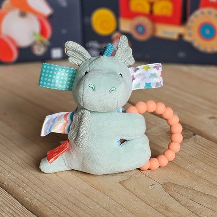 Taggies Drax Dragon Teether Rattle New Baby Gifts Newborn Baby Gifts Soft Cuddly Toys Dragon Teething Ring Taggie