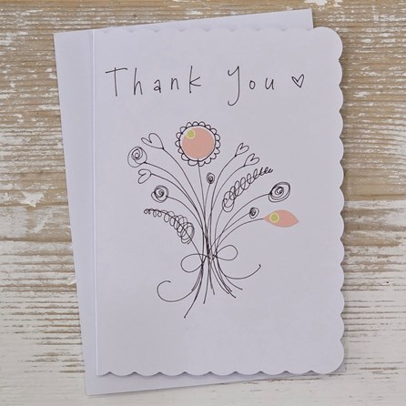 Handmade 'Thank You' Card Exclusive Handmade Hand Drawn Unique Gift Card Greetings Cards Thank You Card Thanks
