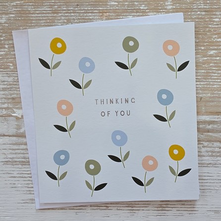 'Thinking Of You' Small Flowers Card Greetings Card Sympathy Cards Floral Cards 'Thinking Of You' Small Flowers Card