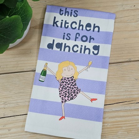 'This Kitchen Is For Dancing' Tea Towel Rosie Made A Thing Novelty Quirky Fun Gifts Kitchen Accessories Mother's Day Gifts Birthday Gifts
