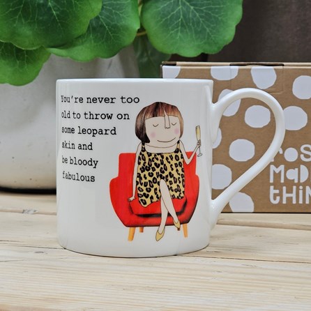 'Throw On Some Leopard Skin' Mug Rosie Made A Thing Novelty Quirky Fun Gifts Bone China Mugs Mother's Day Gifts Birthday Gifts