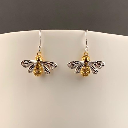 Solid Silver And Gold Plate Queen Bee Earrings Solid Silver And Gold Plate Queen Bee Earrings