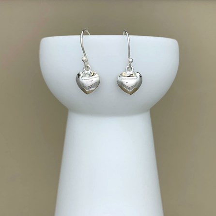 Sterling Silver Puffed Heart Earrings Bridal Jewellery Bridesmaid Jewellery Wedding Jewellery Flower Girl Maid of Honour Jewellery