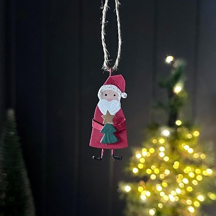 Tin Santa Hanging Christmas Decoration Tin Santa Hanging Christmas Decoration