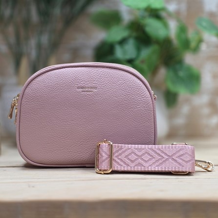 Triple Zip Cross Body Bag in Pink Gifts For Her Crossbody Zipped Bag In Pink Matching Adjustable Strap Handbag Multi Pockets