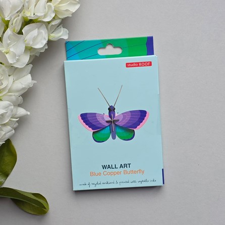 Wall Art - Blue Copper Butterfly Contemporary Wall Art Decoration Hanging Self Assembly 3D Creative Kits Butterfly Design