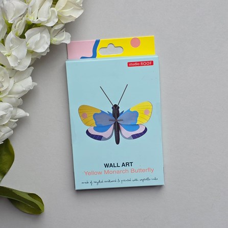 Wall Art - Yellow Monarch Butterfly Contemporary Wall Art Decoration Hanging Self Assembly 3D Creative Kits Butterfly Design