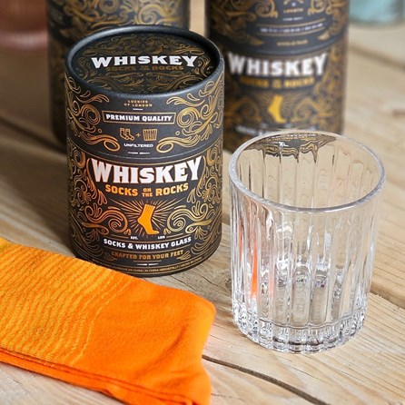 Whiskey Socks On The Rocks Mens gift Father's day gift novelty gifts for men whiskey socks orange one size cut glass tumbler