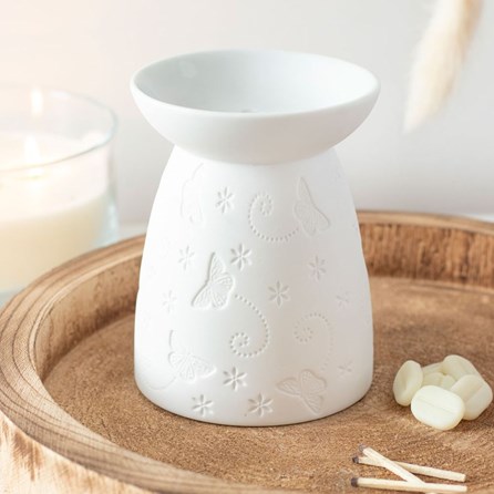 White Ceramic Butterfly Oil Burner White Ceramic Butterfly Oil Burner