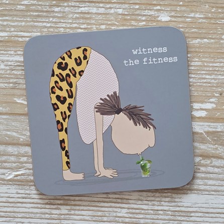 'Witness The Fitness' Drinks Coaster Rosie Made A Thing Coaster Funny Gifts Novelty Humourous Humour Quirky Gifts