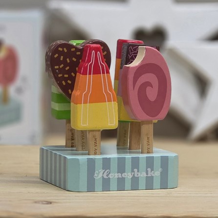 Wooden Ice Lollies Pretend Play Role Play Toys Creative Imaginative Wooden Ice Lolly Set Play Food