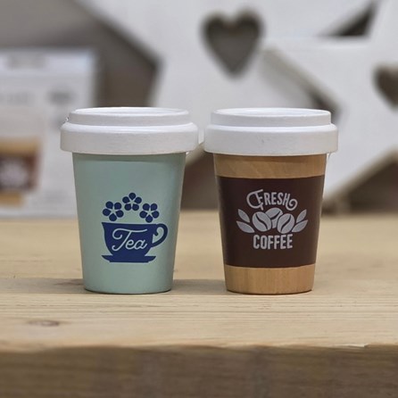 Wooden Play Tea & Coffee Cups Pretend Play Role Play Toys Creative Imaginative Wooden Tea Coffee Set