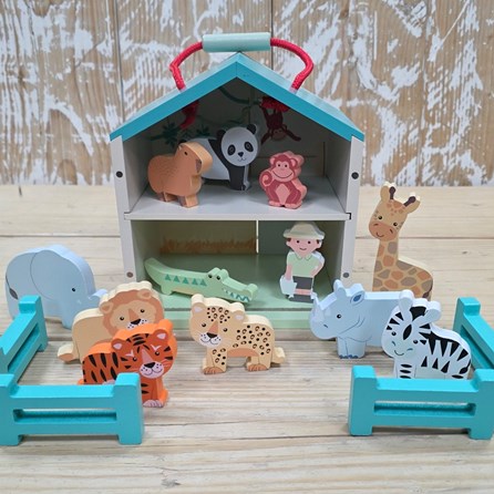 Wooden Zoo Play Set Orange Tree Creative Imaginative Play Wooden Zoo Play Set Animals Gifts For Children