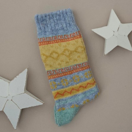 Wool Blend Nordic Socks in Dusky Blue Warm Cosy Snuggly Winter Socks Clothing Accessories Christmas Gifts Birthday Gifts Wool Alpaca Blend