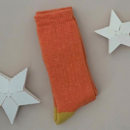 Wool Blend Socks in Orange & Mustard Yellow Warm Cosy Snuggly Winter Socks Clothing Accessories Christmas Gifts Birthday Gifts Wool Alpaca Blend