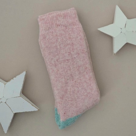 Wool Blend Socks in Pink & Turquoise Warm Cosy Snuggly Winter Socks Clothing Accessories Christmas Gifts Birthday Gifts Wool Alpaca Blend