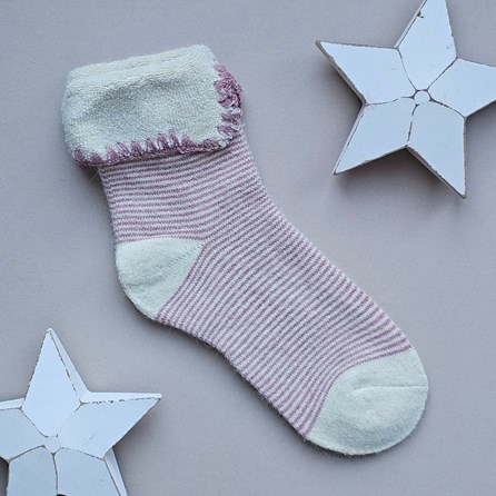 Wool Blend Striped Ankle Socks in Pink Wool Blend Womens Ankle Socks Mother's Day Gifts Valentine Gifts Warm Soft Cosy Socks