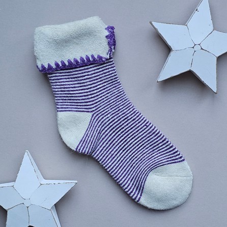 Wool Blend Womens Ankle Socks Mother's Day Gifts Valentine Gifts Warm Soft Cosy Socks Wool Blend Striped Ankle Socks in Purple