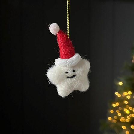 Woollen Star Hanging Christmas Decoration Christmas Hanging Decorations Festive Xmas Gifts Felt Gifts Felt Hanging Novelty