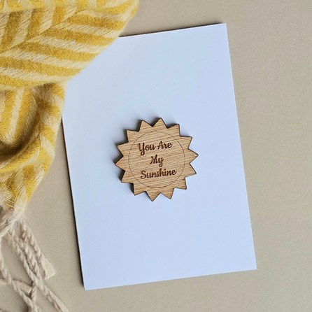 'You Are My Sunshine' Sun Pocket Token and Card Wooden Sentiment Token Wooden Keepsake Gift Sentiment Gifts Sentiment Greetings Card