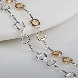 Solid Silver Riding Snaffle Necklace