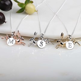 Personalised Leaping Hare Necklace