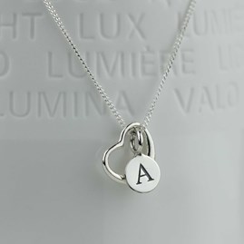 Personalised Solid Silver Open Heart Necklace