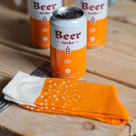 Mens gift Father's day gift novelty gifts for men beer socks orange one size beer can packaging Ale Beer Socks