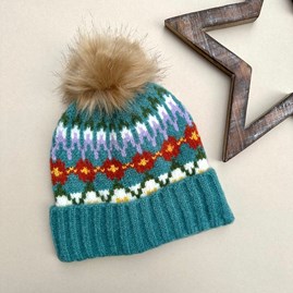 Beanie Bobble Hat in Blue