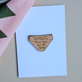 'Big Girl Pants' Wooden Token and Card