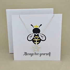 Boxed 'Bee Yourself' Star Necklace Card