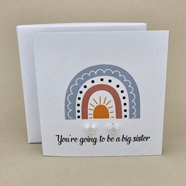 Boxed 'Big Sister' Star Stud Earrings Card