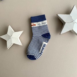 Boys Bamboo Cars & Stripes Socks in Navy 2-3 Years