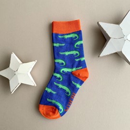 Boys Bamboo Crocodiles Socks in Blue 4-6 Years