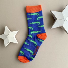 Boys Bamboo Crocodiles Socks in Blue 7-9 Years
