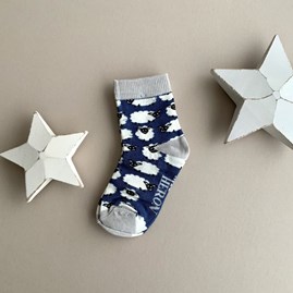 Boys Bamboo Sheep Socks in Navy Blue 2-3 Years