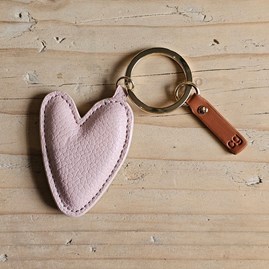 Caroline Gardner Pink and Green Heart Keyring