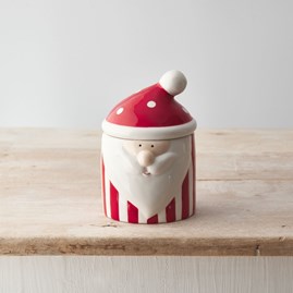 Ceramic Red Santa Storage Pot