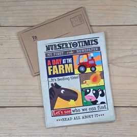 Crinkly Cloth Baby Newspaper Book - Farm Animals
