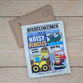 Crinkly Cloth Baby Newspaper Book - Noisy Vehicles