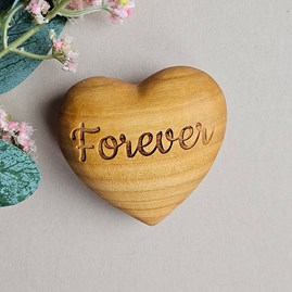 'Forever' Engraved Wooden Heart