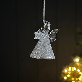Glass Mottled Skirt Angel Hanging Christmas Decoration