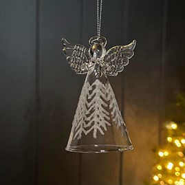 Glass Praying Angel Hanging Christmas Decoration
