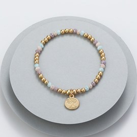 Gold Plated and Crystal Bracelet Tree Of Life Charm