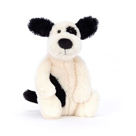 Jellycat dog jellycat bashful black and cream puppy little soft toy plush Jellycat Bashful Black & Cream Puppy Little Soft Toy