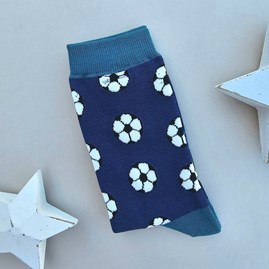 Men's Bamboo Footballs Socks in Navy Blue