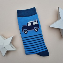 Men's socks father's day socks bamboo socks jeep and stripes light blue one size Men's Bamboo Jeep & Stripes Socks in Light Blue