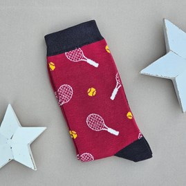 Men's Bamboo Tennis Socks in Red